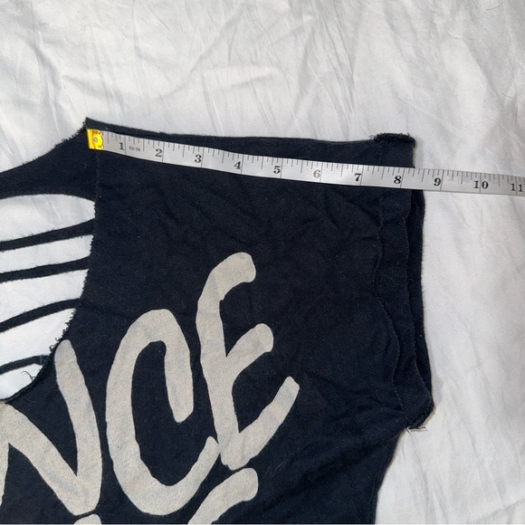 Luv’ Me | Dance Love Live Graphic Distressed Ripped Back Cropped Tee Shirt - Picture 11 of 14